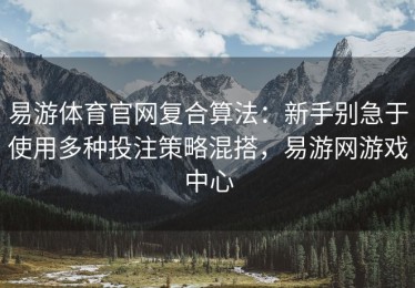 易游体育官网复合算法：新手别急于使用多种投注策略混搭，易游网游戏中心