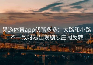易游体育app伏笔多多：大路和小路不一致时易出现剧烈庄闲反转