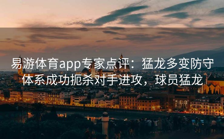 易游体育app专家点评：猛龙多变防守体系成功扼杀对手进攻，球员猛龙
